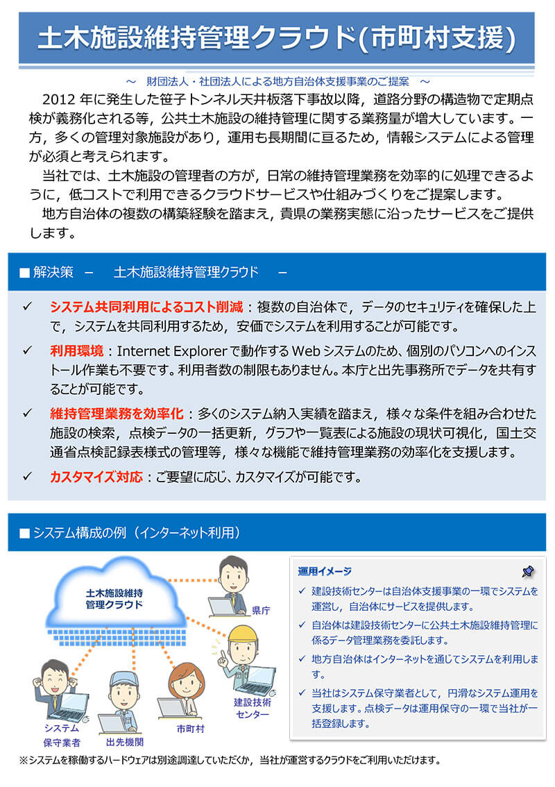 土木施設維持管理クラウド（市町支援）